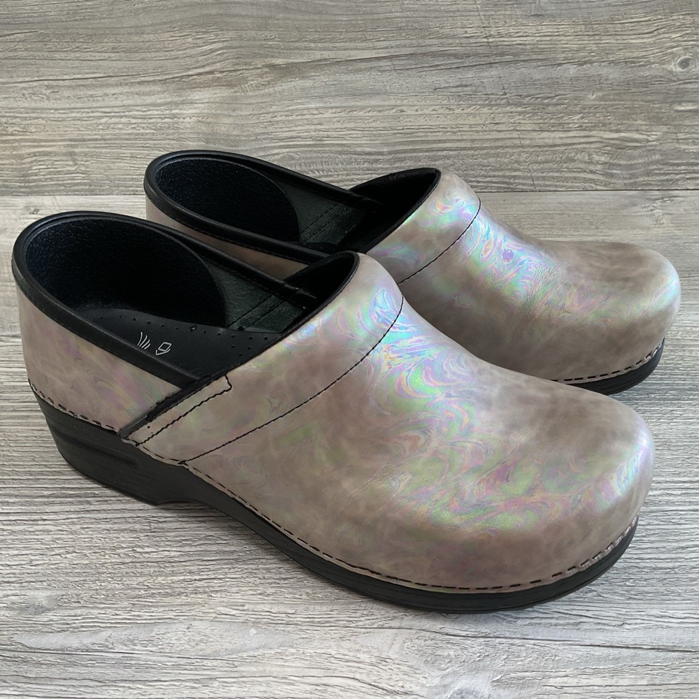 Dansko Women's Size 9.5-10 US-40 EU Comfort Slip On Metallic Clogs Shoes